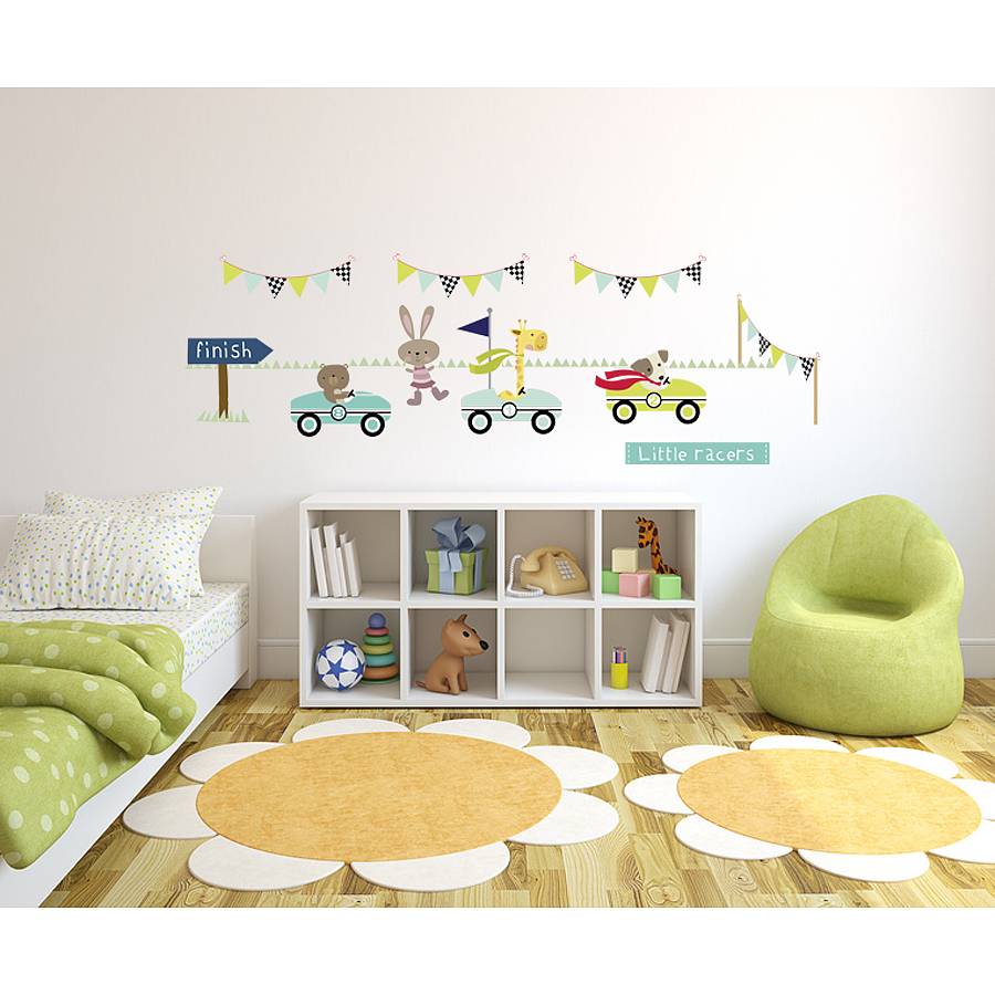 little racers fabric wall stickers by littleprints
