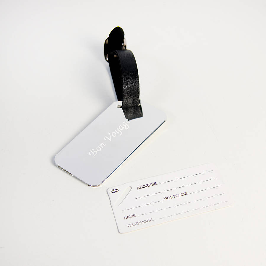 silver plated engraved luggage tag by my 1st years