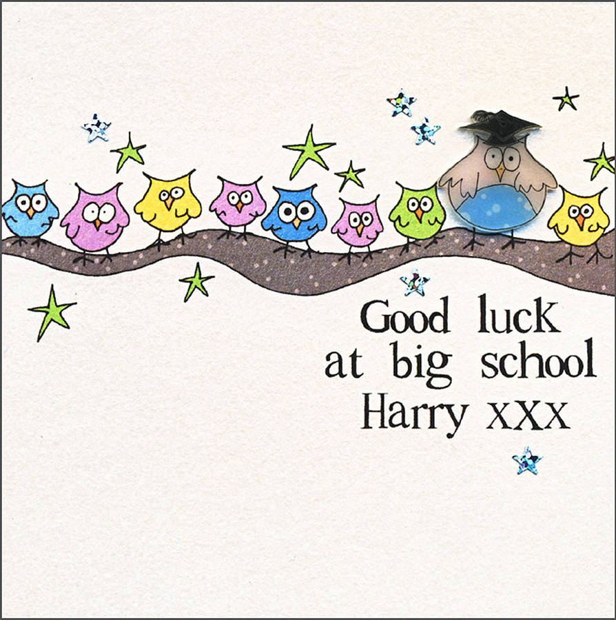 personalised good luck at big school card by eggbert &amp; daisy ...