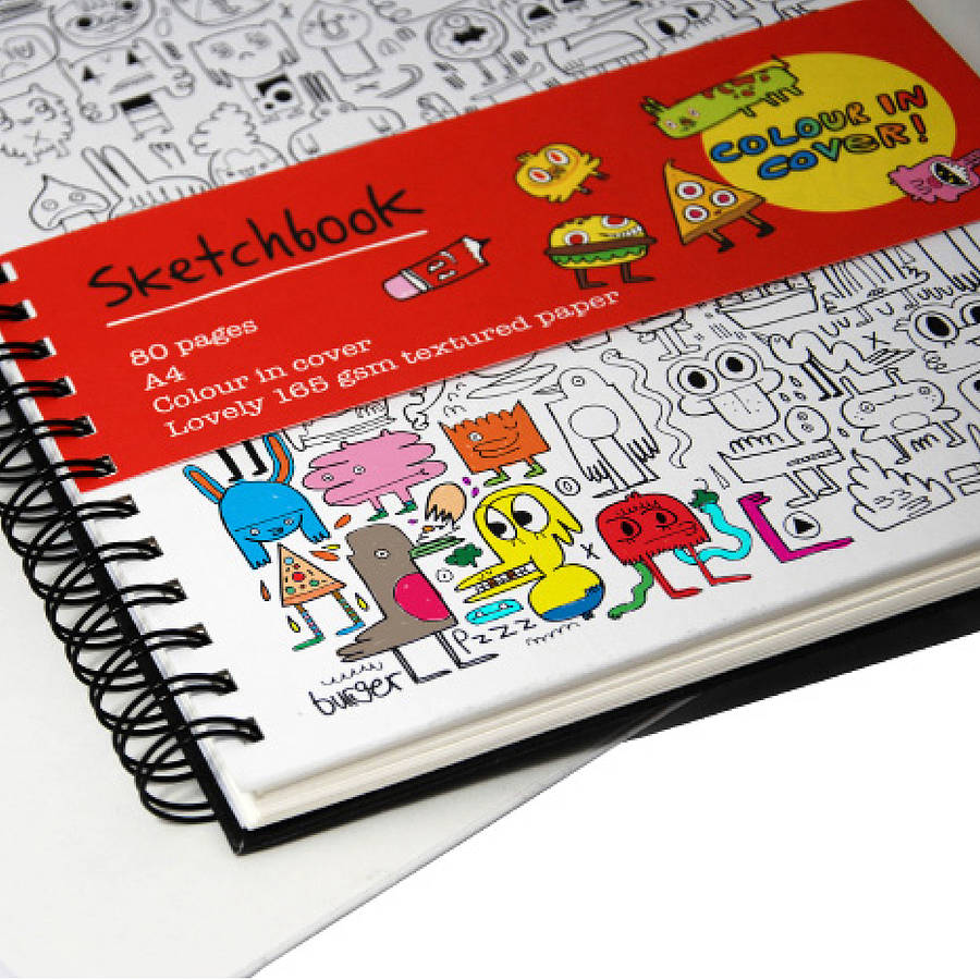 colour in cover a4 sketchbook by artful kids