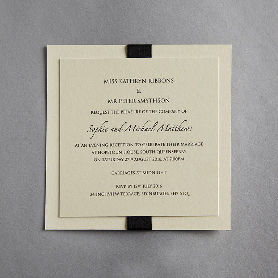 Wedding invitations wording evening