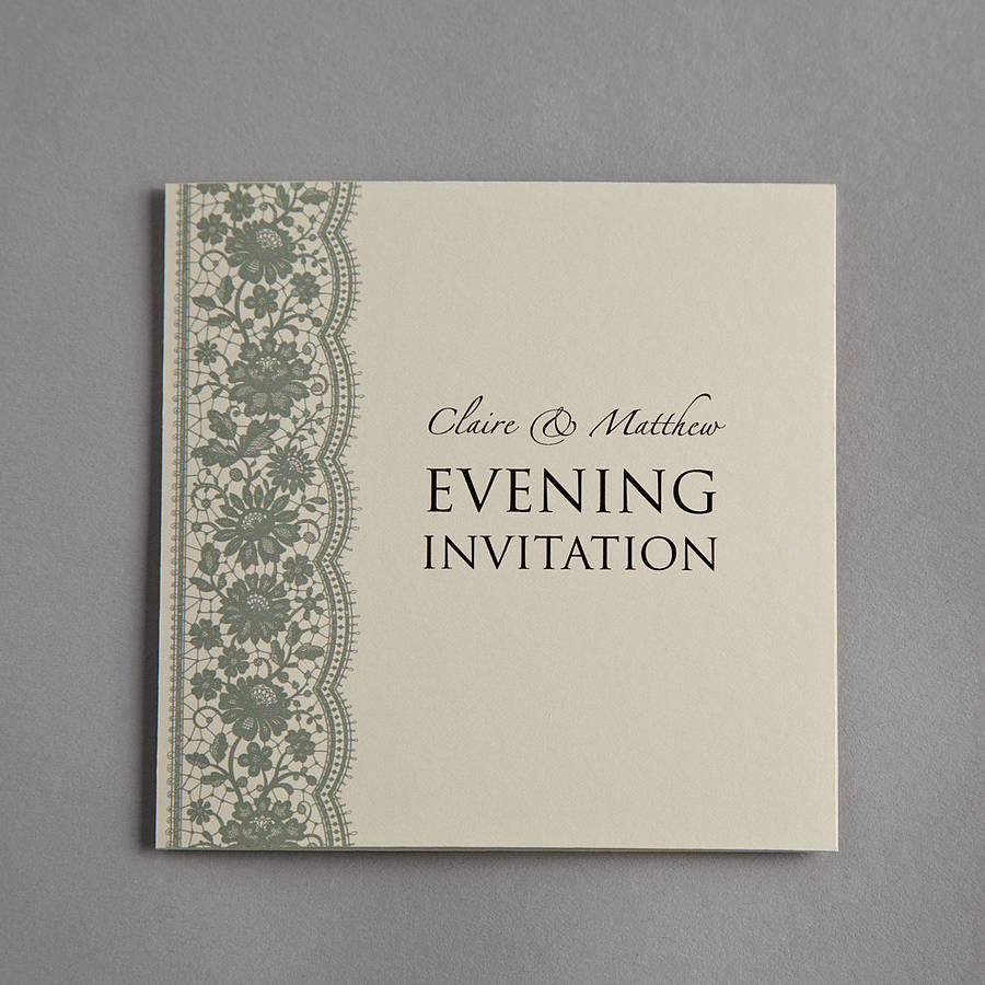 Non personalised evening wedding invitations