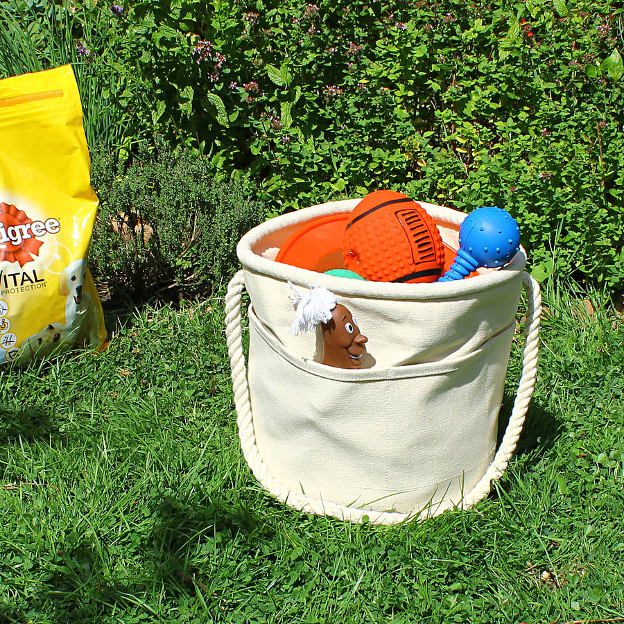 pet toy storage bag by the original canvas bucket bag company