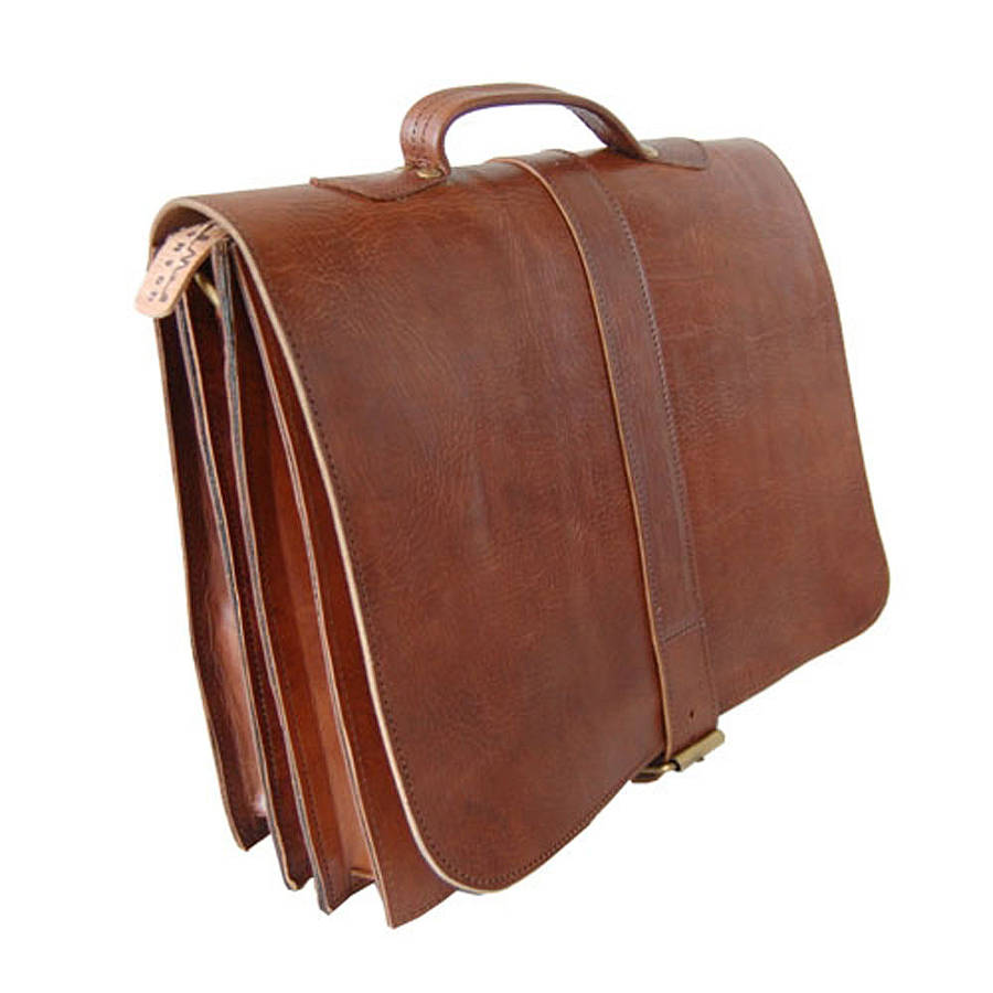 satchel cartable leather briefcase by ismad london
