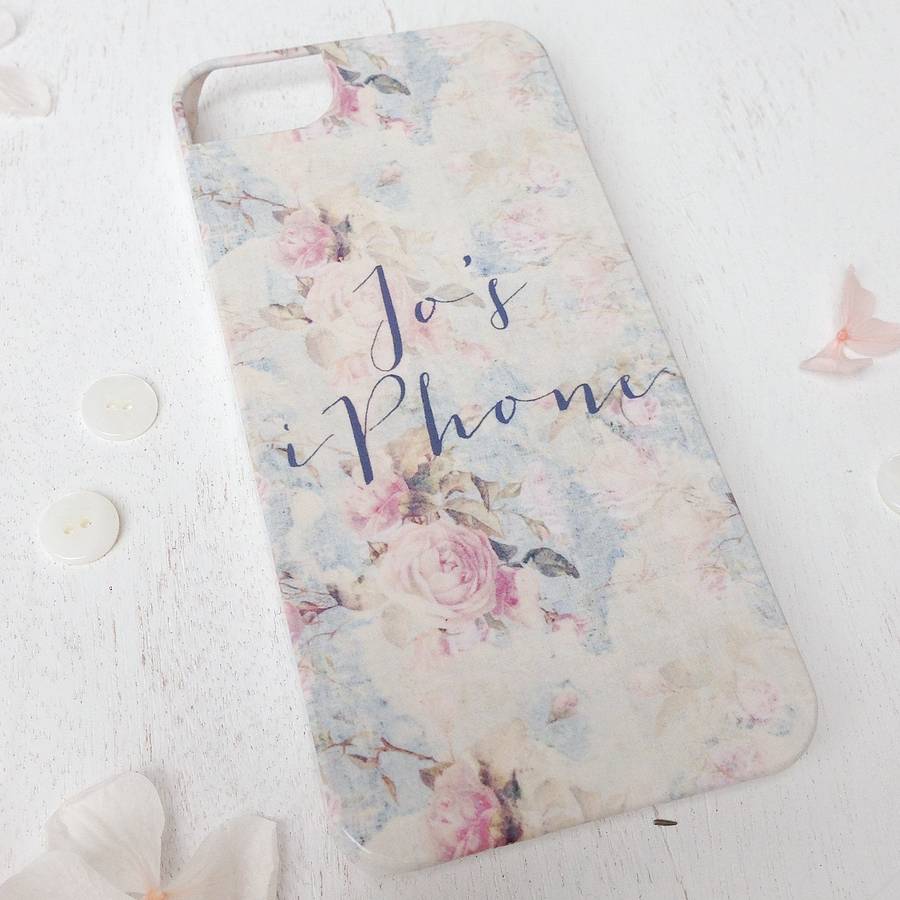 personalised phone case faded rose design by lucy ledger designs