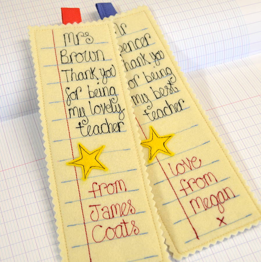 personalised school report teacher bookmark by sew very english