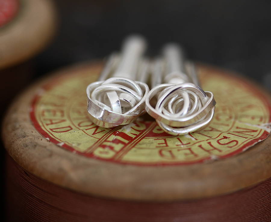 handmade silver cufflinks by jemima lumley jewellery