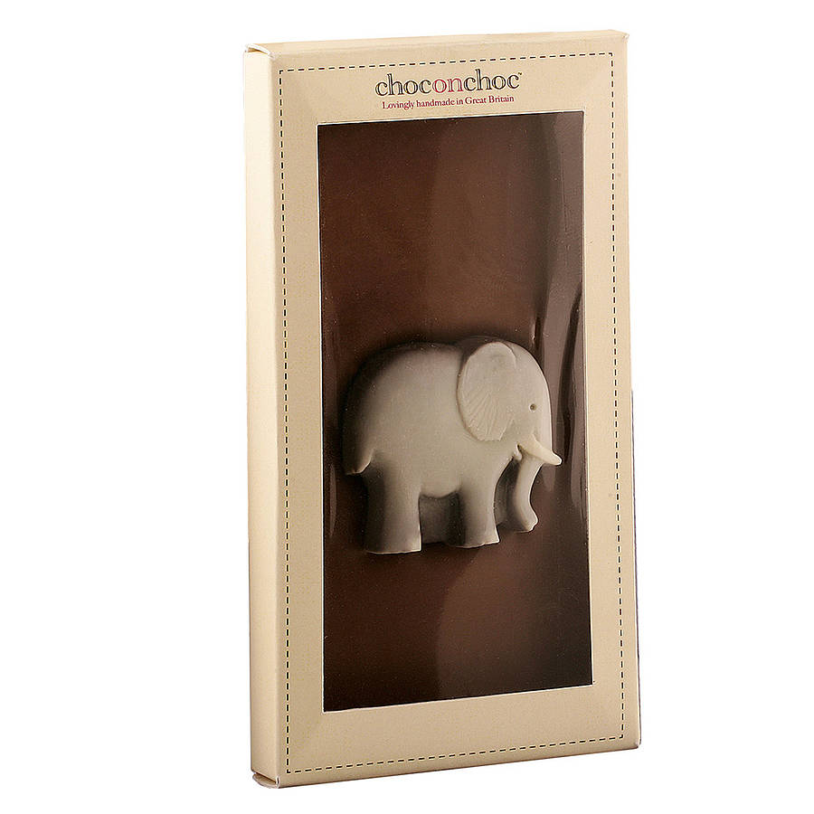 handmade elephant chocolate bar by choc on choc