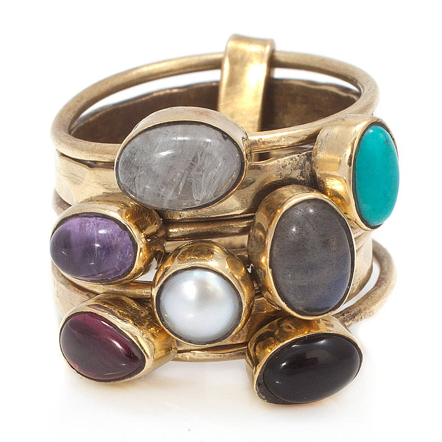 chunky gemstone stacking ring by charlotte's web jewellery
