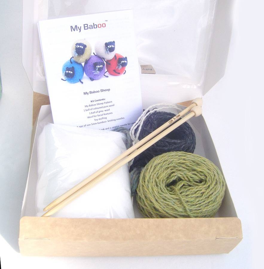 sheep knitting kit by my baboo