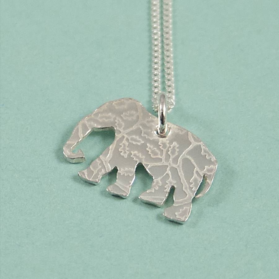 sterling silver elephant pendant by fragment designs