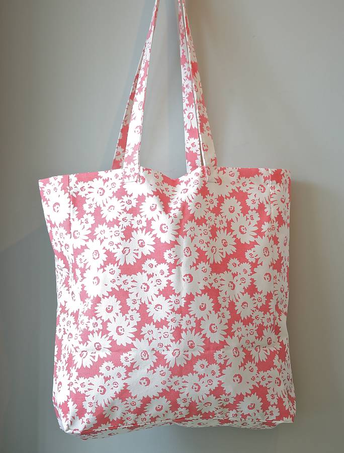 pink daisy tote by the shed inc  notonthehighstreet.com