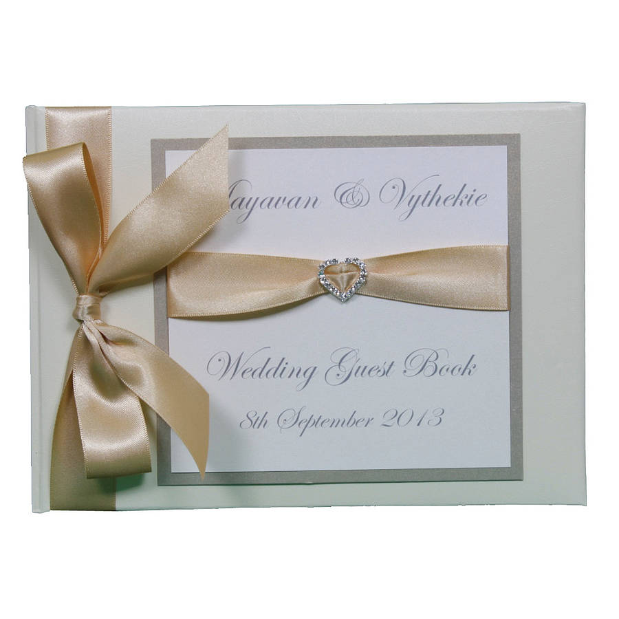 personalised crystal heart guest book by dreams to reality design ltd