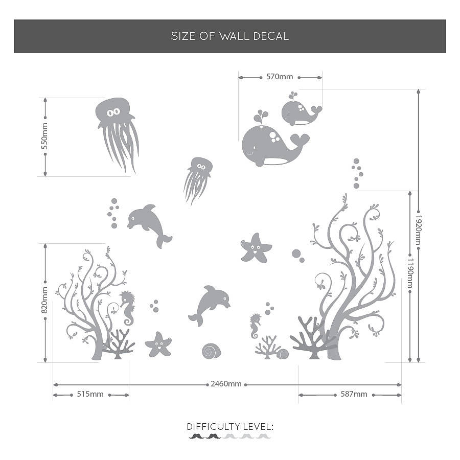 sea life nursery wall sticker by sirface graphics
