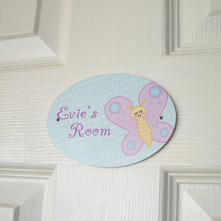 personalised children's door sign by hoobynoo