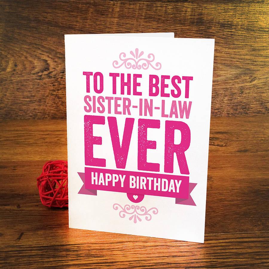Birthday Card For Sister In Law By A Is For Alphabet 