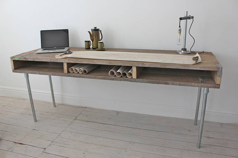 ellie reclaimed wood desk with steel legs by urban grain