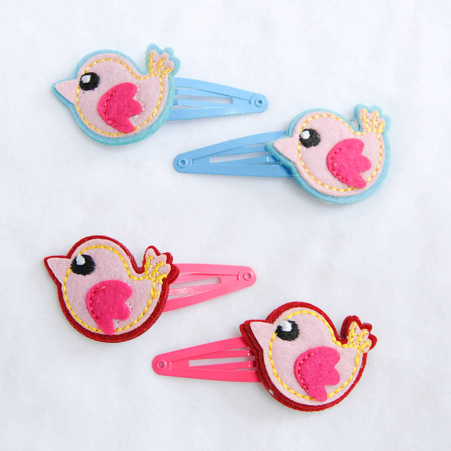 childrens felt bird hair clips by lavish + delight