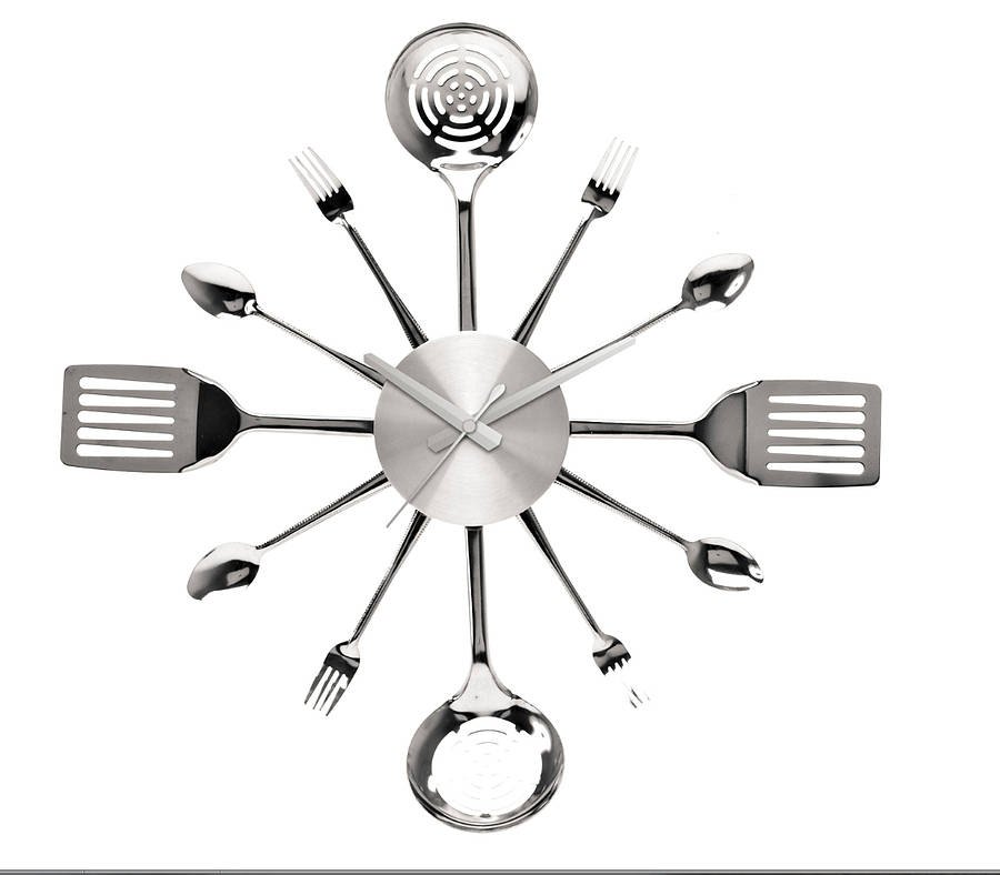 kitchen utensil wall clock by thelittleboysroom