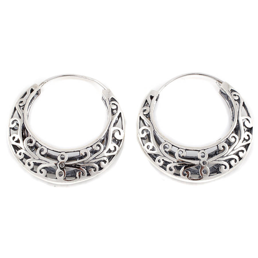 silver filigree hoop earrings by charlotte's jewellery