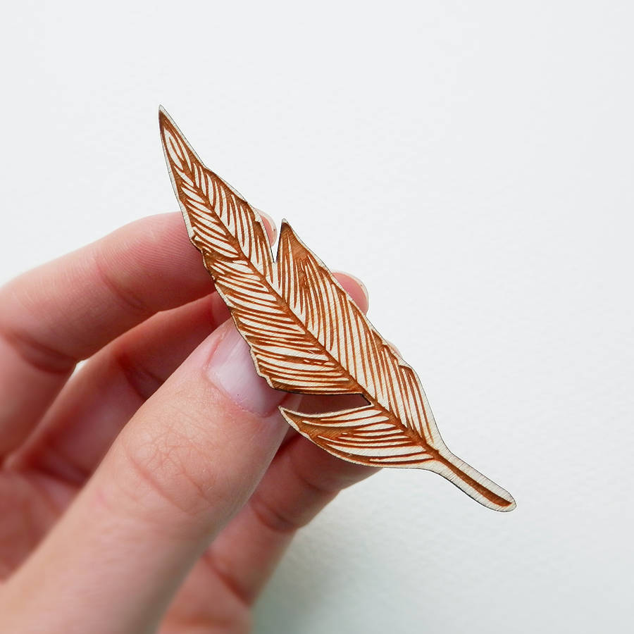 feather brooch by kate rowland