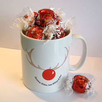 Personalised Christmas Rudolph Reindeer Mug By Name Art