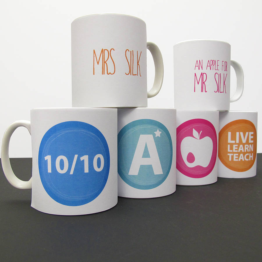 personalised 'teachers mug' ceramic by a piece of