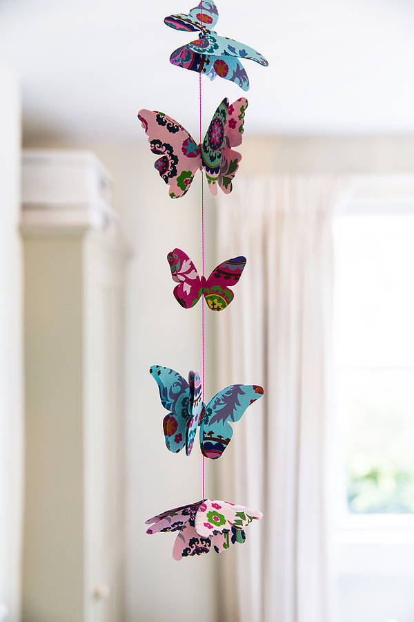 cut out pink paper butterfly garland by anusha