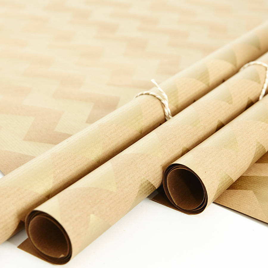 gold chevron brown christmas wrapping paper by sophia victoria joy