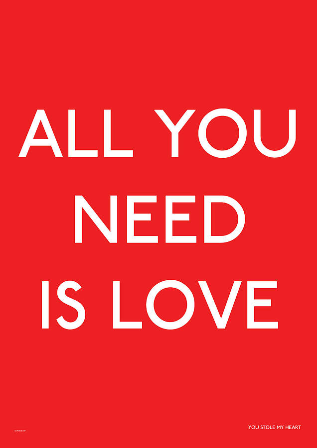 'all you need is love' art print by pearl and earl | notonthehighstreet.com