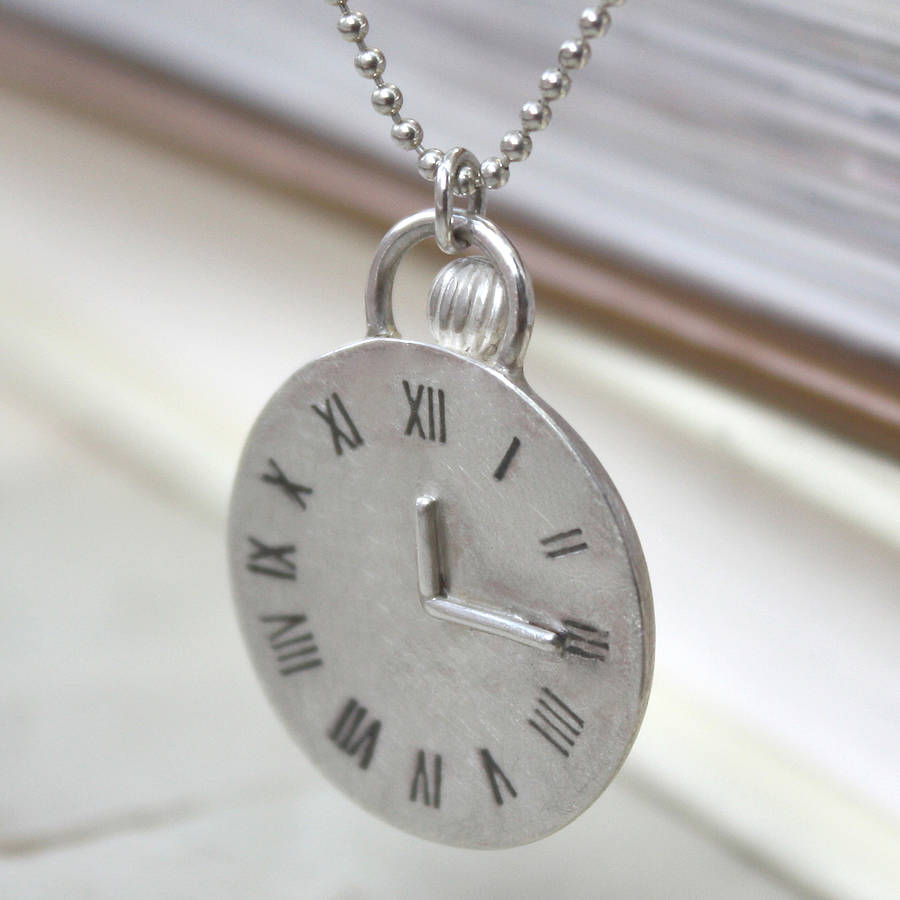 time and date mini pocket watch pendant by nicola crawford