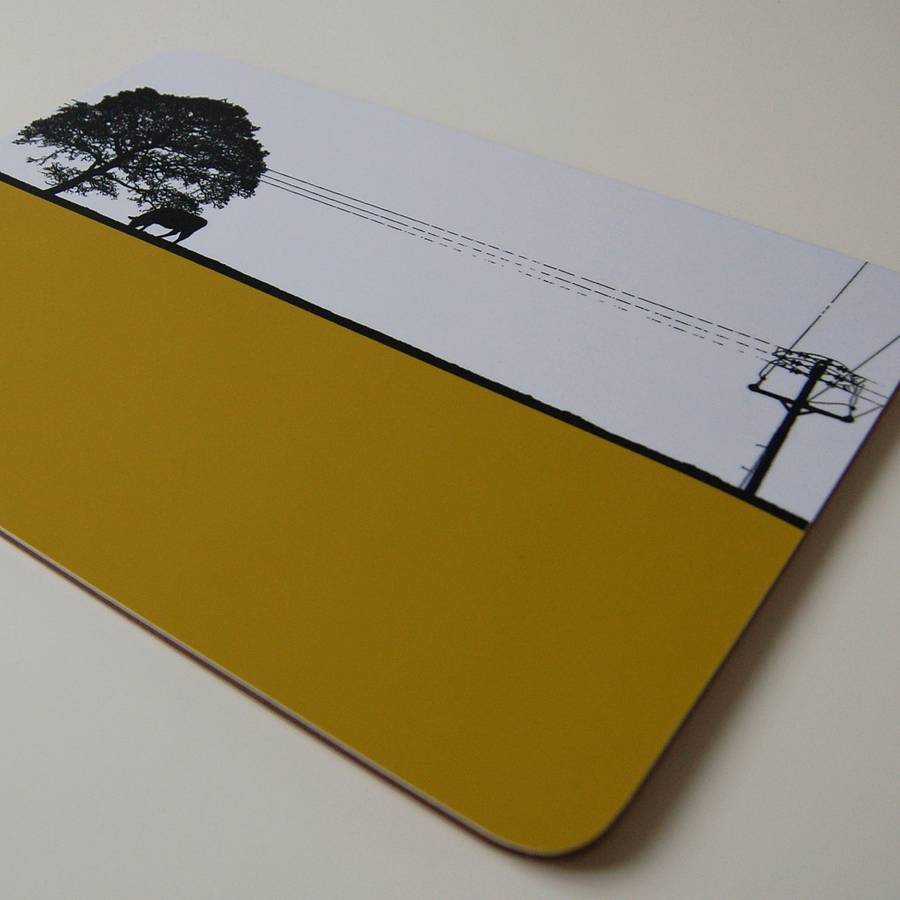 rural landscape table mats set by the art rooms