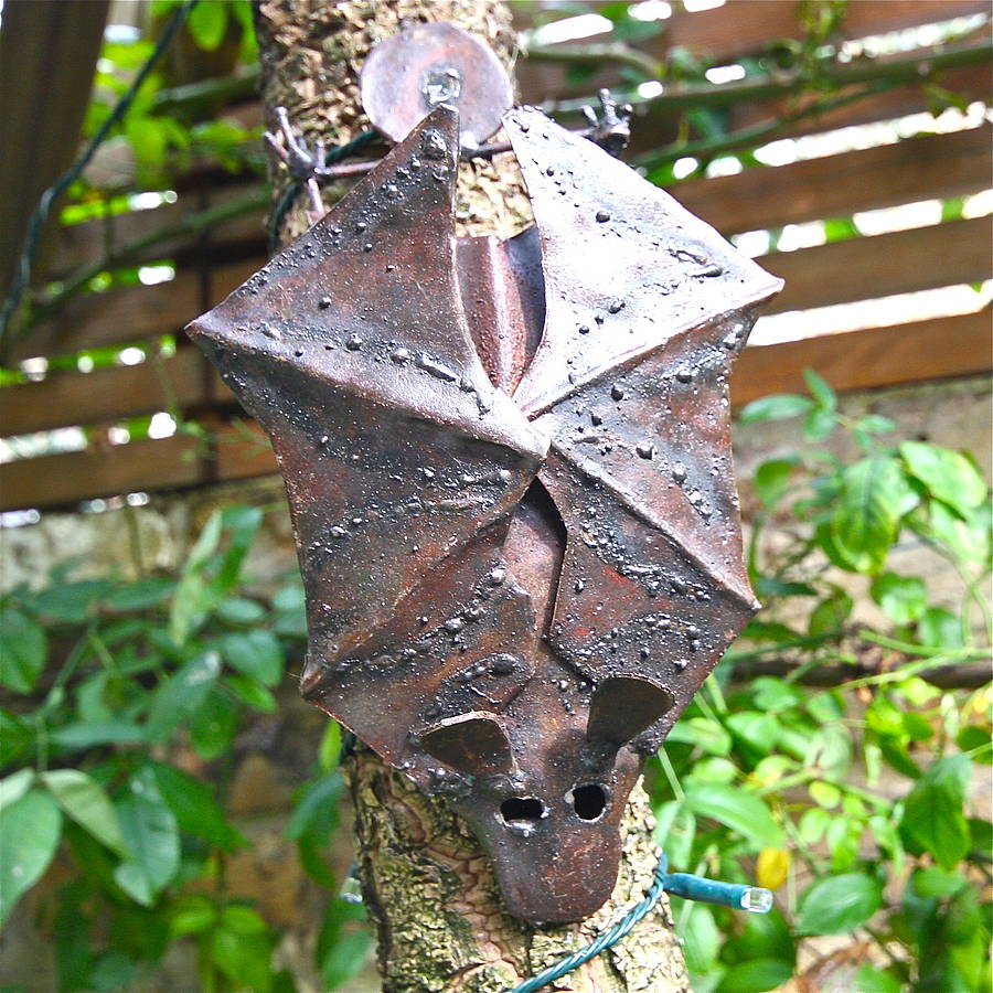 metal bat garden decoration by london garden trading