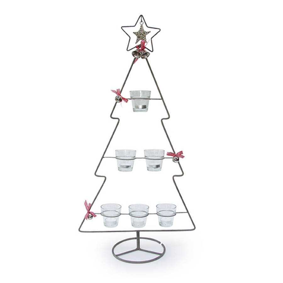 christmas tree tea light holder by little red heart christmas tree tea light holder by little red heart
