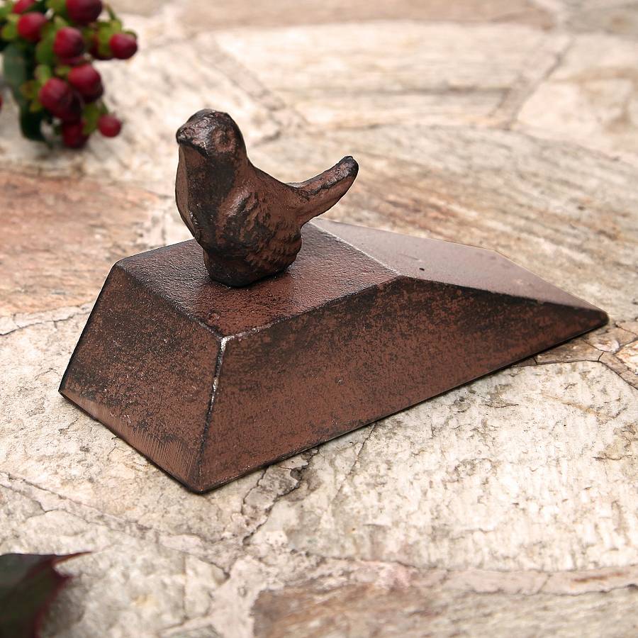 cast iron bird door stop wedge by dibor