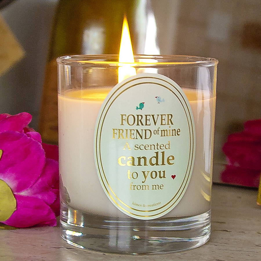 scented friend candle by kisses and creations