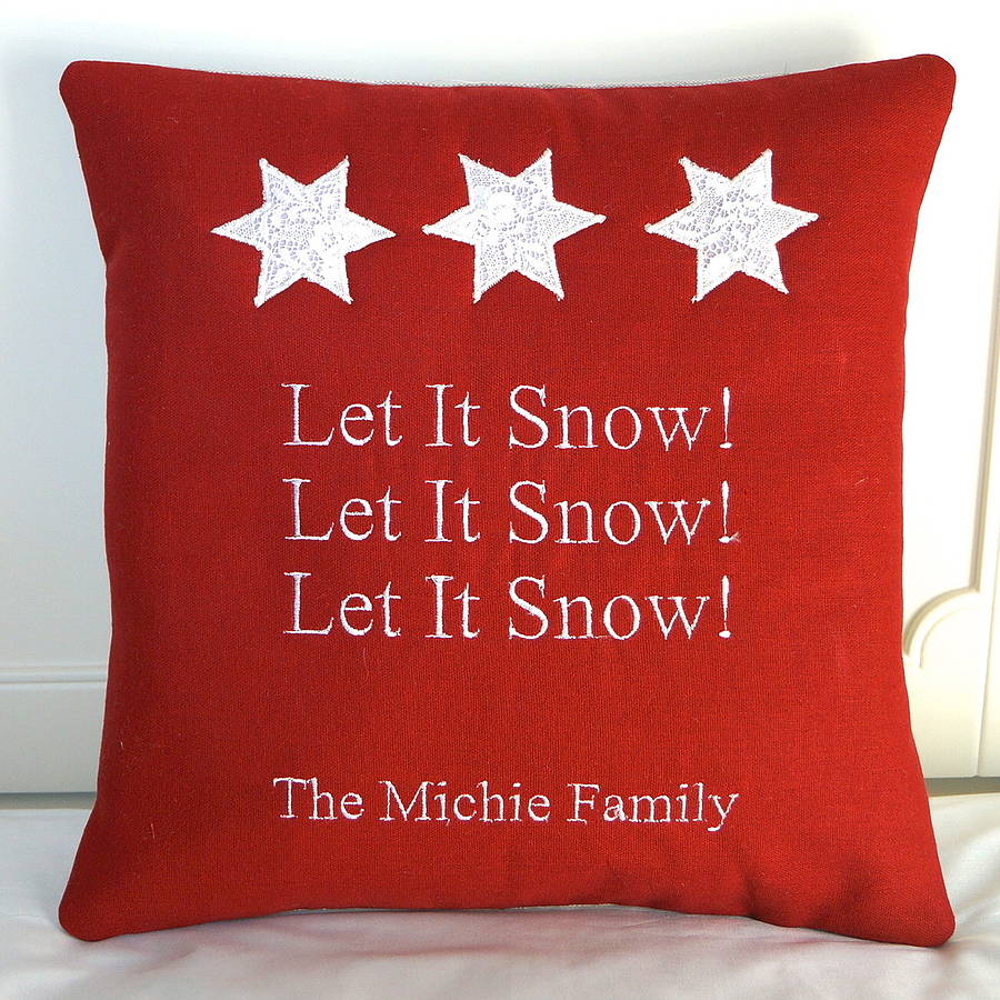 let it snow cushion by tuppenny house designs let it snow cushion by tuppenny house designs