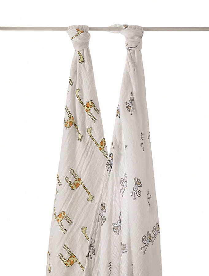 set of four muslin swaddling blankets by lush baby
