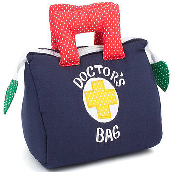 handmade doctor's bag soft play toy by alphabet baby & child