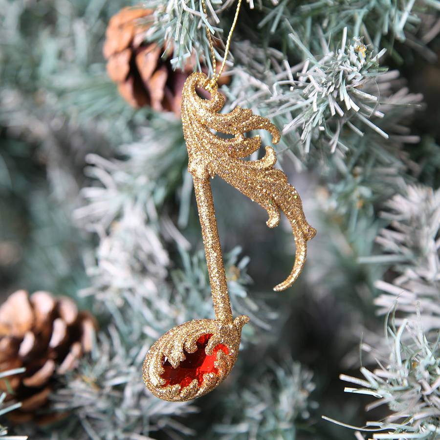 christmas glitter music note tree decoration by red berry apple