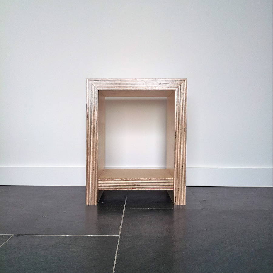 chunky plywood bedside table by soap designs