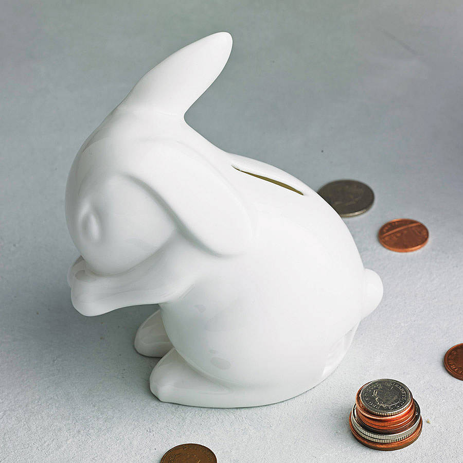 bunny money box by white rabbit england