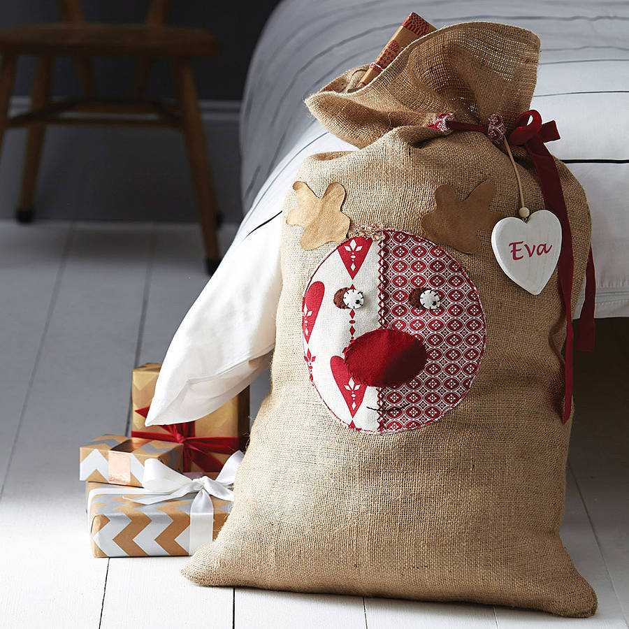 personalised rudolph santa sack by santa sacks