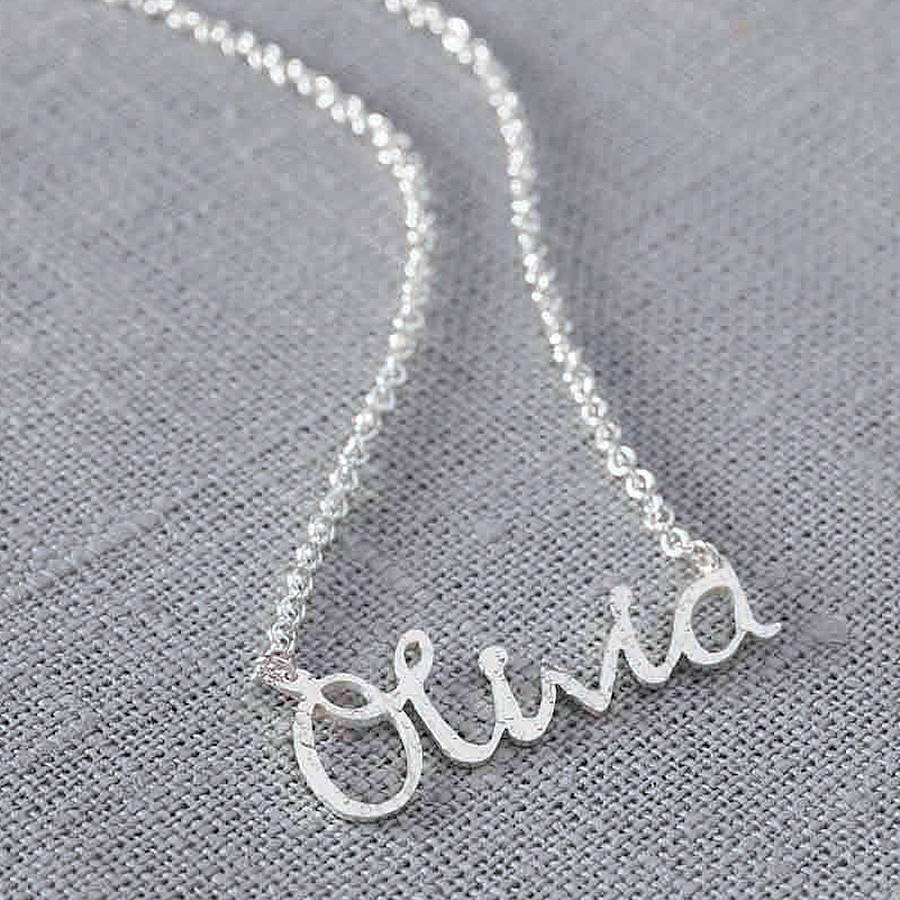 Personalised Handmade Silver Name Necklace By Jemima Lumley Jewellery