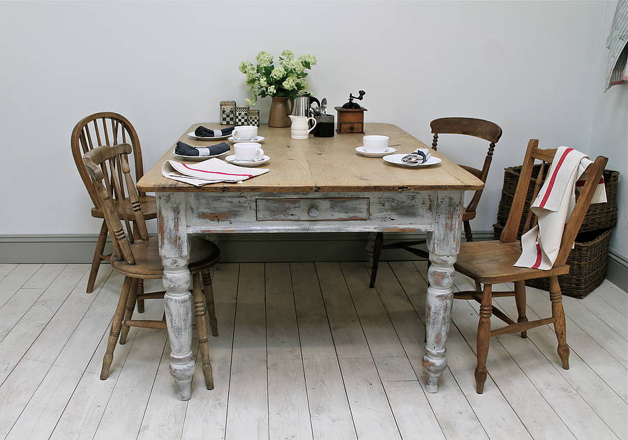 heavily distressed pine kitchen table by distressed but ...