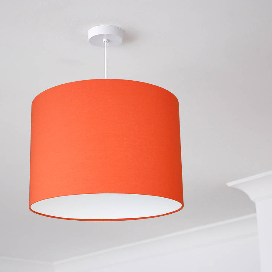 Bright Orange Lamp Shade Plain Coloured Lampshade 25 Colours Plain Bright Coloured Lampshade 25 Colours By Quirk