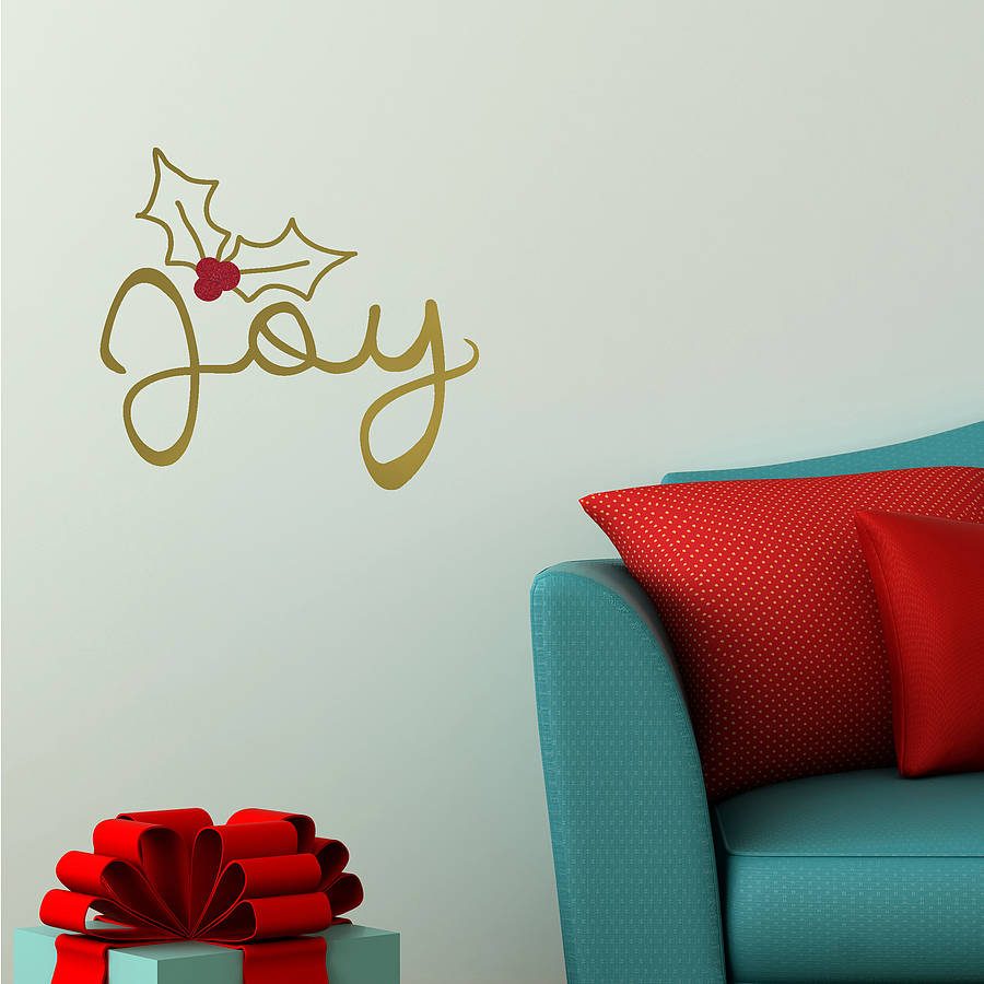 'joy christmas' gold wall sticker by oakdene designs