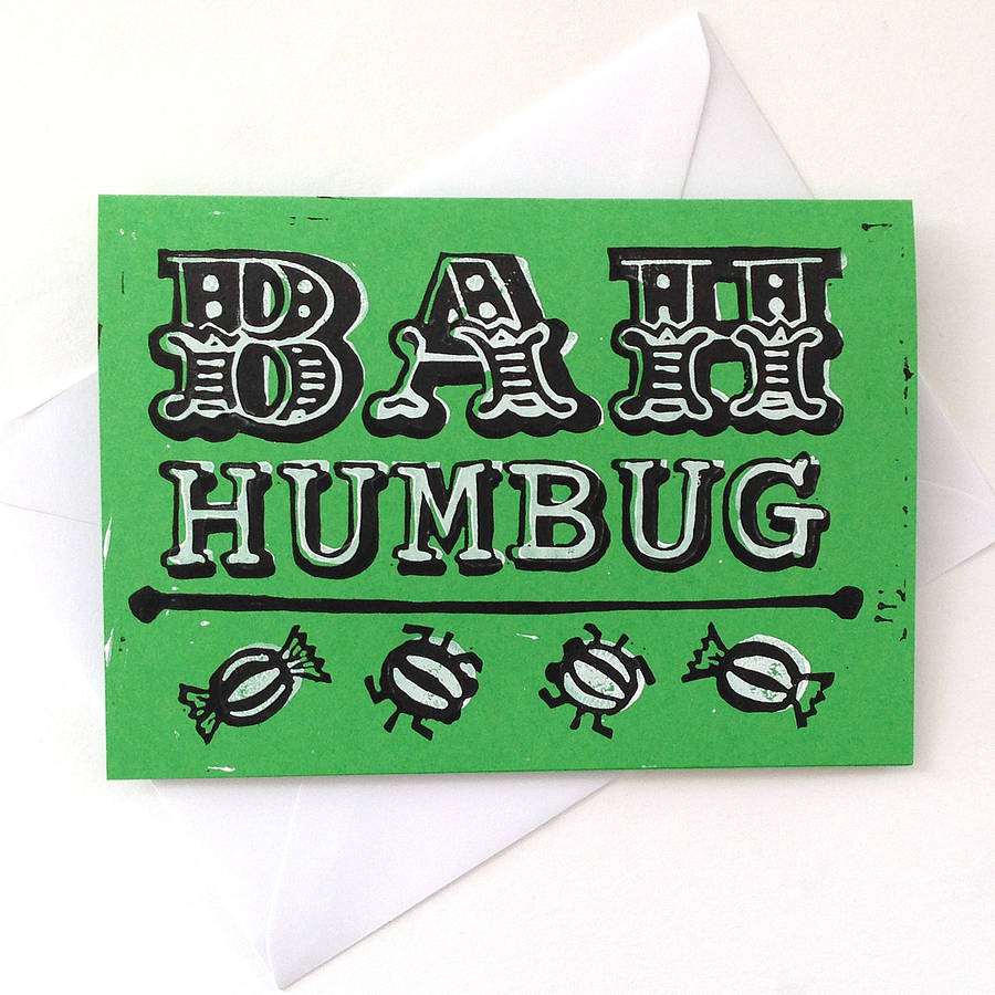bah humbug hand printed funny christmas card by woah there dachshund christmas gift wrap
