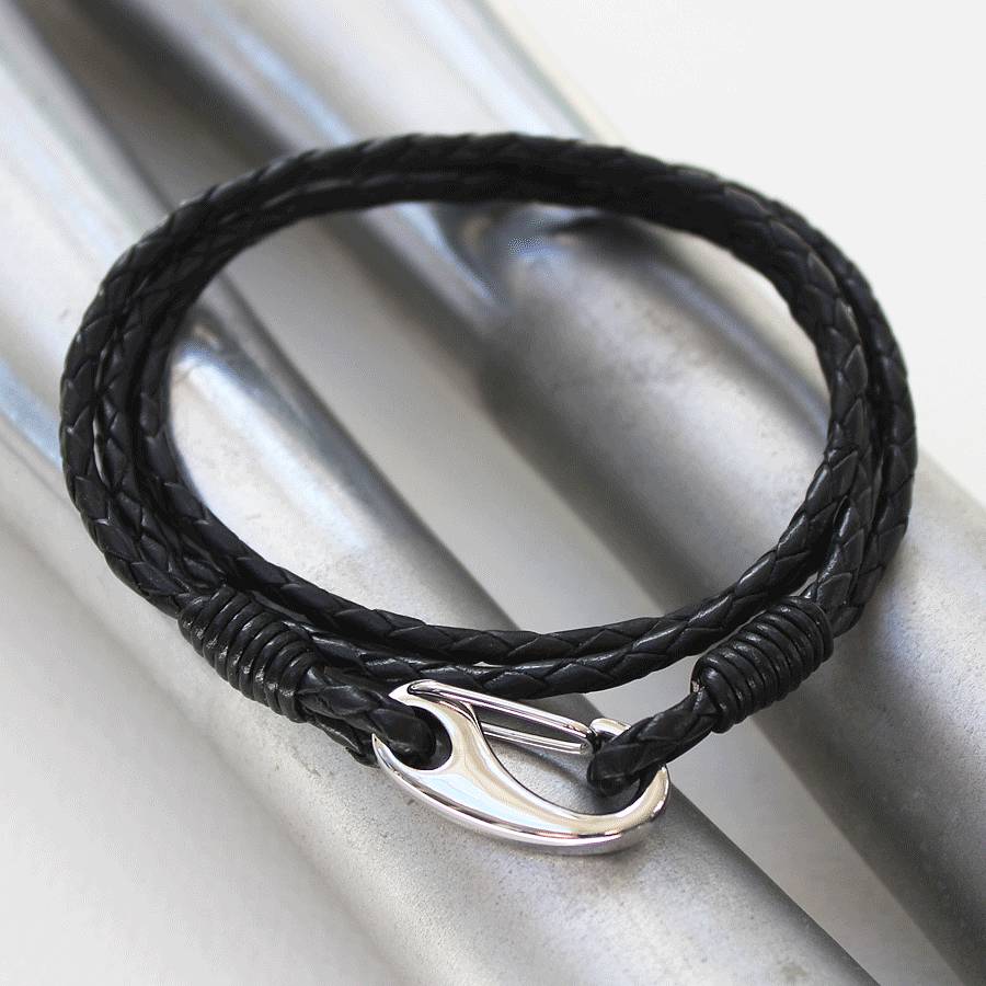 men's double wrap leather bracelet by zamsoe | notonthehighstreet.com