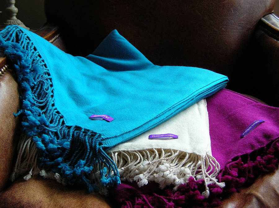 cashmere hand woven blanket throw by plum & ivory